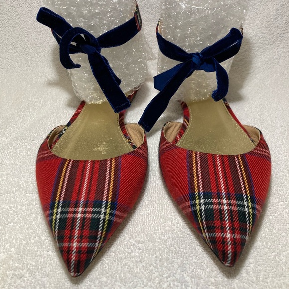 J. Crew D’orsay flats with velvet ankle tie in tartan - Picture 10 of 15